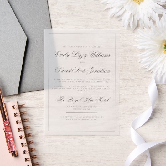 Faire-part de mariage minimaliste de script classi (Mariage)