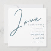 Faire-part de mariage minimaliste de script d'amou (Devant)