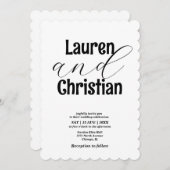 Faire-part de mariage minimaliste des écritures (Devant / Derrière)