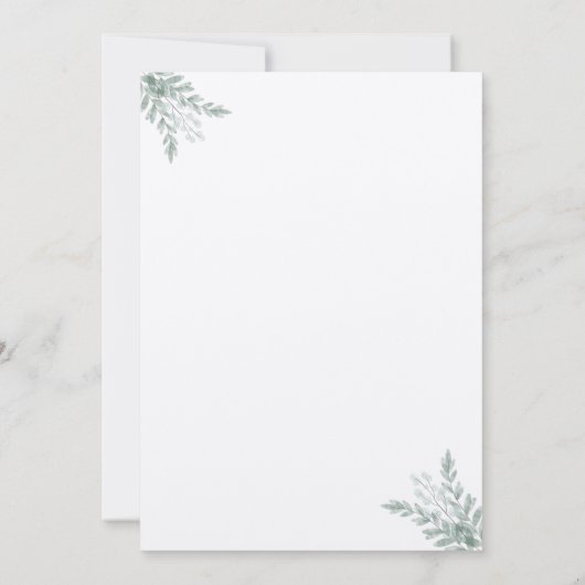 Faire-part de mariage minimaliste d'Eucalyptus (Dos)