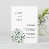 Faire-part de mariage minimaliste d'eucalyptus (Debout devant)