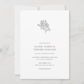 Faire-part de mariage minimaliste d'olivier | Noir (Devant)