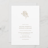 Faire-part de mariage minimaliste d'olivier | Or (Devant / Derrière)