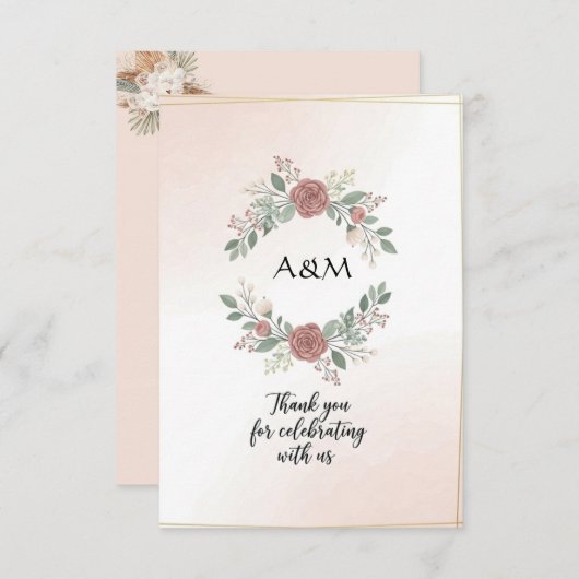 Faire-part de mariage minimaliste élégant (Devant / Derrière)