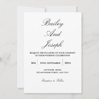 Faire-part de mariage minimaliste élégant écriture
