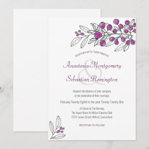Faire-part de mariage minimaliste en feuille de ce