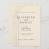 Faire-part de mariage minimaliste en ivoire (Devant / Derrière)