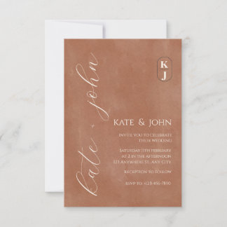 Faire-part de mariage minimaliste en terracotta | 