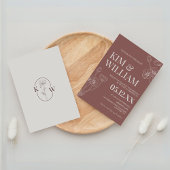 Faire-part de mariage minimaliste en terre cuite