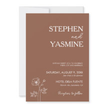Faire-part de mariage minimaliste en terre cuite B