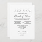 Faire-part de mariage minimaliste espagnol (Devant / Derrière)