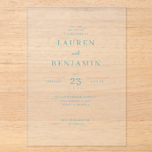Faire-part de mariage minimaliste et élégant Navy