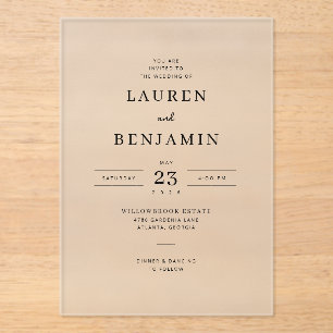 Faire-Part de Mariage Minimaliste et Monochrome Él