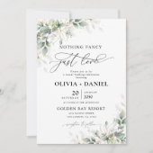 Faire-part de mariage minimaliste Eucalyptus (Devant)