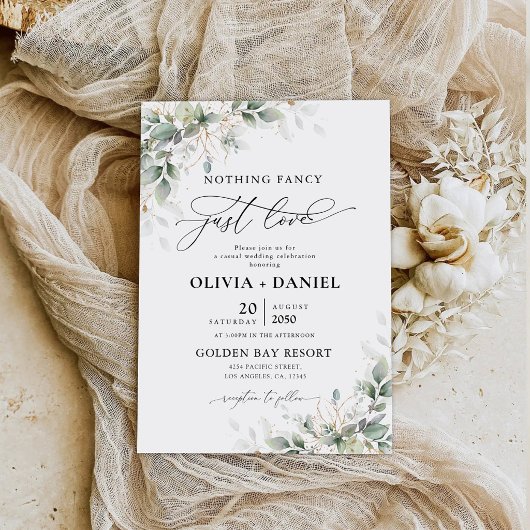 Faire-part de mariage minimaliste Eucalyptus