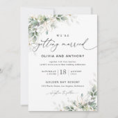 Faire-part de mariage minimaliste Eucalyptus (Devant)