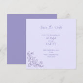 Faire-Part de Mariage Minimaliste Fleur de Lavande (Devant / Derrière)