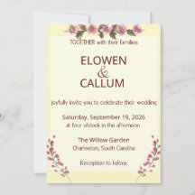 Faire-part de mariage minimaliste floral botanique