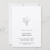 Faire-part de mariage minimaliste floral rustique (Devant)