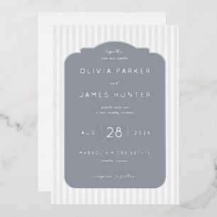 Faire-part de mariage minimaliste gris élégant