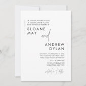 Faire-part de mariage minimaliste HARLOW (Devant)