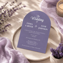 Faire-part de mariage minimaliste lavande poussiér