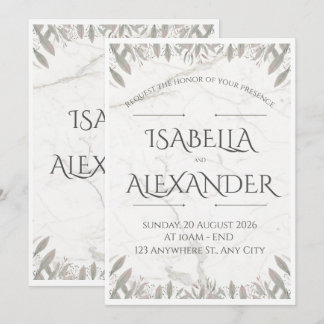 Faire-Part de Mariage Minimaliste Luxueux