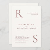 Faire-part de mariage minimaliste mauve (Devant / Derrière)