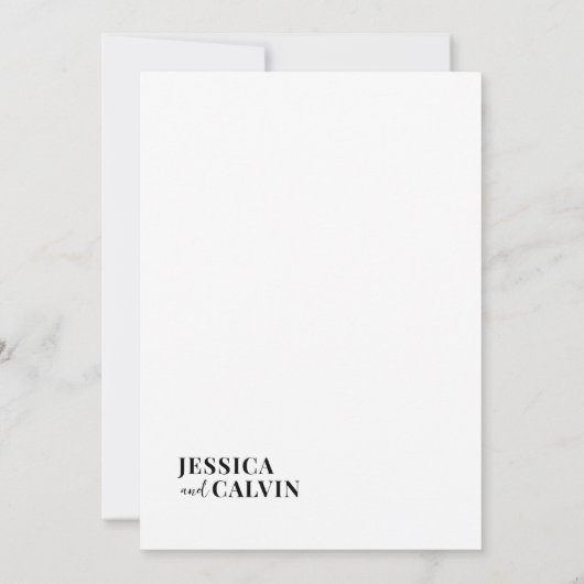 Faire-part de mariage minimaliste moderne (Dos)