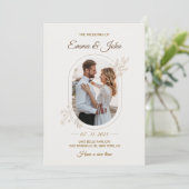 Faire-part de mariage minimaliste moderne (Debout devant)