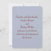 Faire-part de mariage minimaliste moderne (Dos)