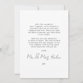 Faire-Part de Mariage Minimaliste Moderne (Dos)