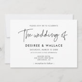 Faire-part de mariage minimaliste moderne (Devant)