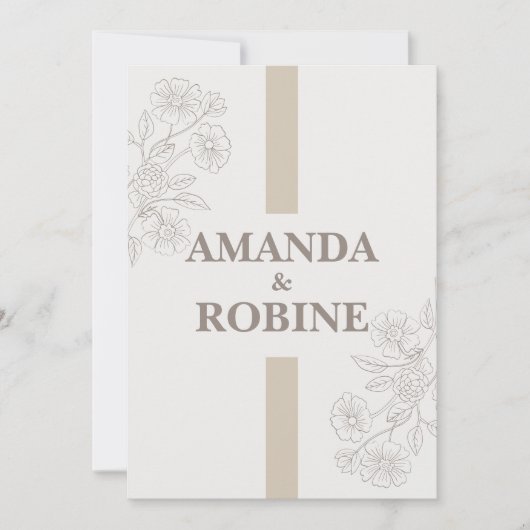 Faire-part de mariage minimaliste moderne (Devant)