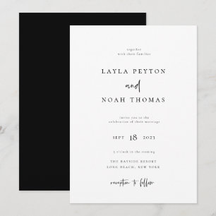 Faire-part de mariage minimaliste moderne