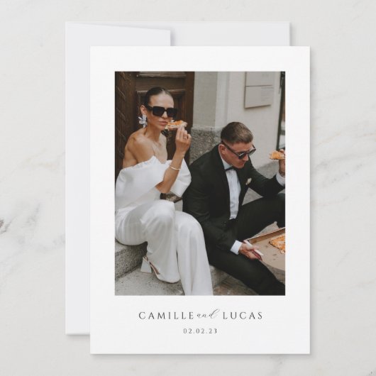 Faire-Part de Mariage Minimaliste Moderne (Dos)