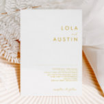 Faire-part de mariage minimaliste moderne de polic<br><div class="desc">Cette faire-part de mariage minimaliste moderne Gold Font est parfaite pour votre mariage boho élégant. Son design abstrait simple et unique, accompagné d'un script minimaliste contemporain et d'une palette de couleurs dorées, donne à ce produit une sensation de luxe formel élégant tout en restant simpliste, chic bohème. Gardez-le tel quel,...</div>