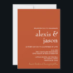 Faire-part de mariage minimaliste moderne de rouil<br><div class="desc">Invitation parfaite pour célébrer votre journée spéciale!  Extraire les autres éléments correspondants:https://www.zazzle.com/store/bdp_designs/products?cg=196801894259091370</div>