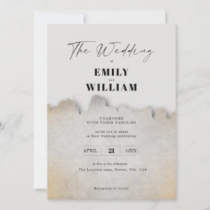 Faire-part de mariage minimaliste moderne en ton t