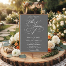 Faire-part de mariage minimaliste moderne noir et