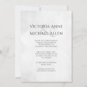 Faire-part de mariage minimaliste moderne noir et  (Devant)