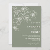 Faire-part de mariage minimaliste moderne Sage Gre (Devant)