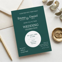 Faire-Part de Mariage Minimaliste Moderne Vert Fon