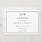 Faire-Part de Mariage Minimaliste Monogramme (Devant)