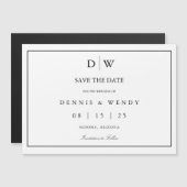 Faire-Part de Mariage Minimaliste Monogramme (Devant / Derrière)