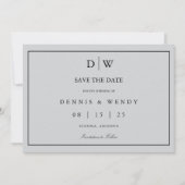 Faire-Part de Mariage Minimaliste Monogramme (Devant)