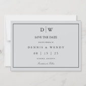 Faire-Part de Mariage Minimaliste Monogramme (Recto)