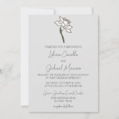 Faire-part de mariage minimaliste Narcisse (Devant)