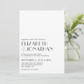 Faire-part de mariage minimaliste noir blanc moder (Debout devant)