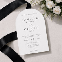Faire-part de mariage minimaliste noir et blanc